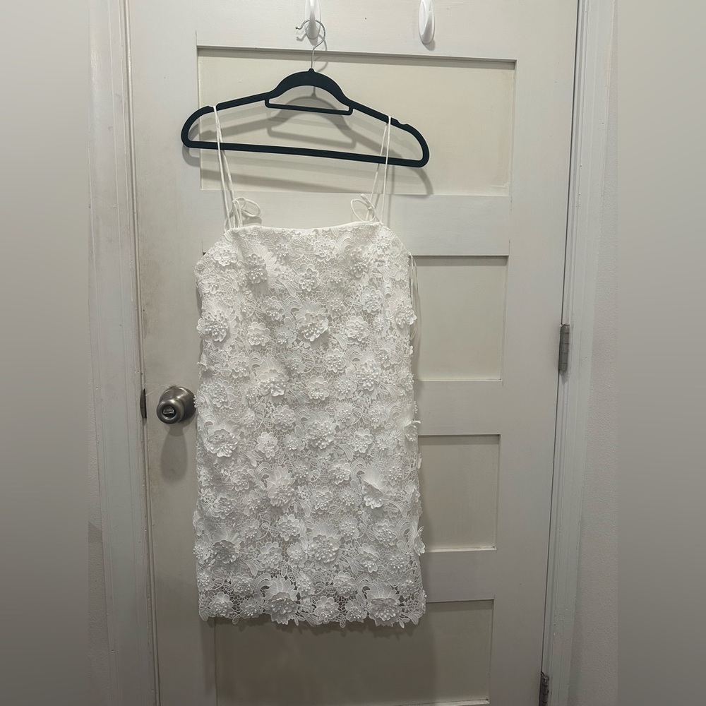 Zimmerman Raie Lace Flower White Mini Dress - Picture 7 of 9